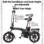 DYU A5 14in Folding E-Bike, 250W, Remote Lock - Image 7