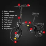 DYU A1F Pro 16in Folding E-Bike, 250W, Easy Storage - Image 10
